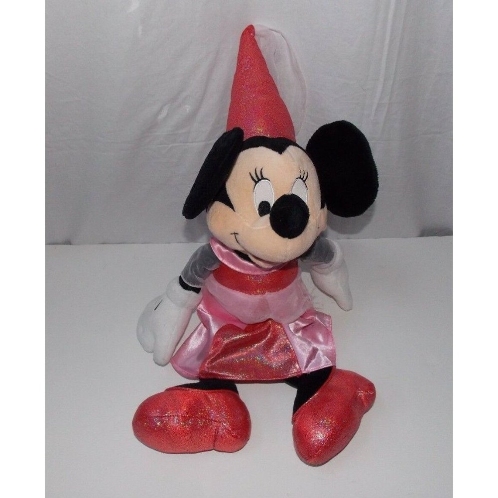 Disney Store Princess Minnie Mouse Plush Stuffed Doll Toy Red Pink Lovey